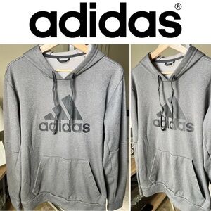 Adidas Men’s Gray Logo Hoodie Size M